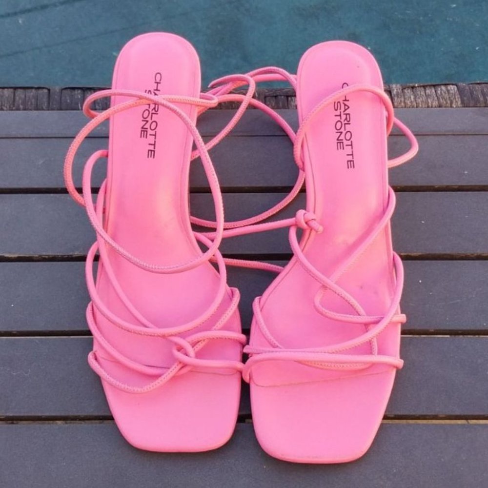 Charlotte Stone Aurora Pink Strappy Heel 10